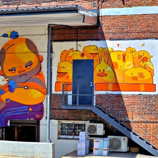 Мурал «Развозчык птушак»