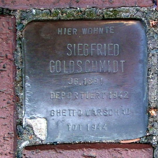 Stolperstein dedicated to Siegfried Goldschmidt