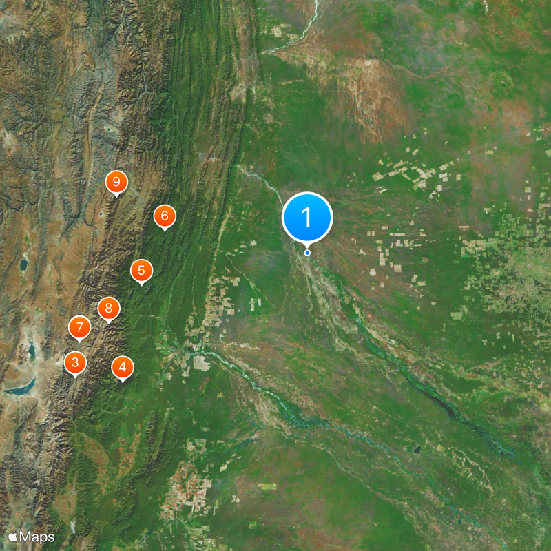 Argentina–Bolivia border Map