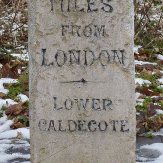 Milestone, lay-by, High Road