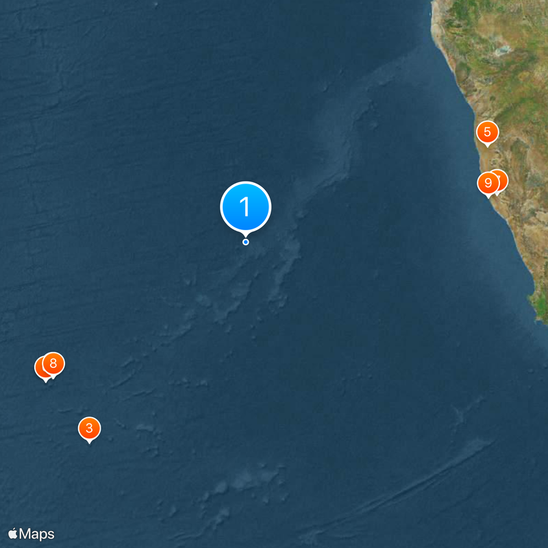 30th parallel south Map