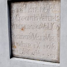 Plaques on the bridge of U Vizerky street