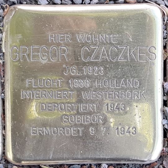 Stolperstein en memoria de Gregor Czaczkes