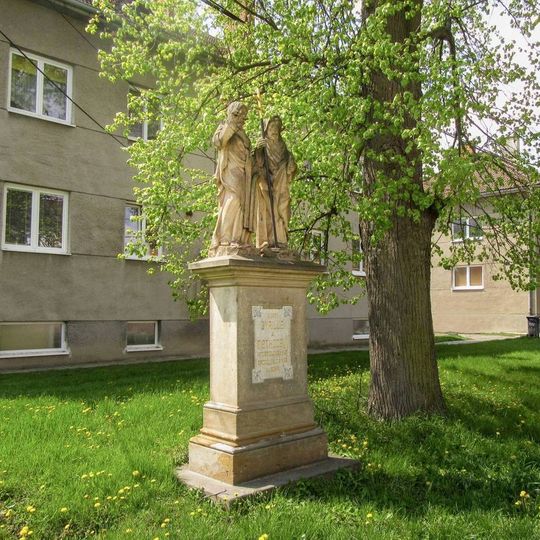 Sousoší svatého Cyrila a Metoděje v Náměšti na Hané v ulici Biskupství