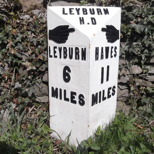 Mile Post On Temple Bank Approximately Three Hundred Metres West Of Temple Farm