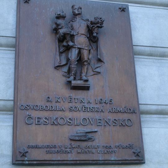 Pamětní deska osvobození Československa v Klatovech