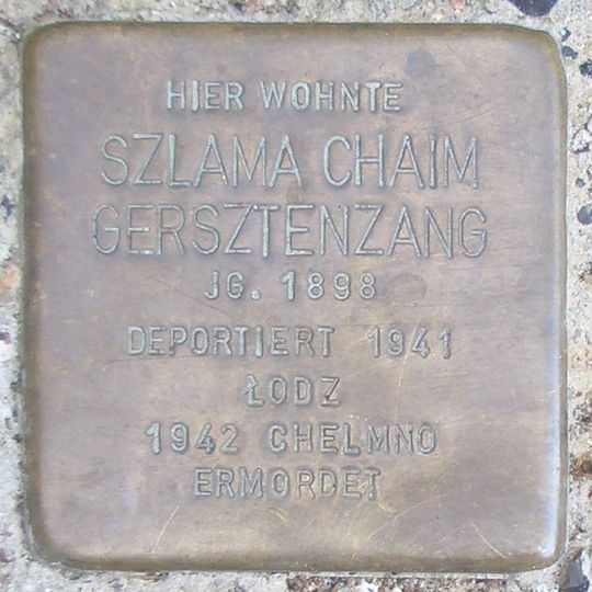 Stolperstein en memoria de Szlama Chaim Gersztenzang