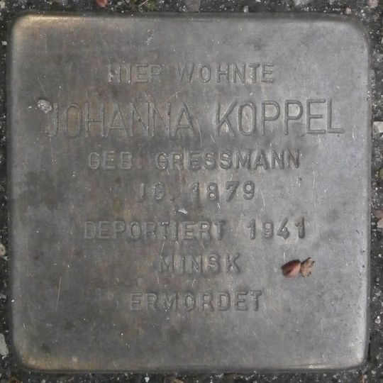 Stolperstein en memoria de Johanna Koppel