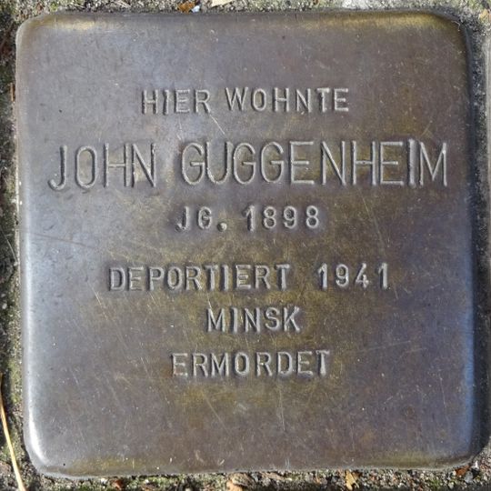 Stolperstein dedicated to John Guggenheim