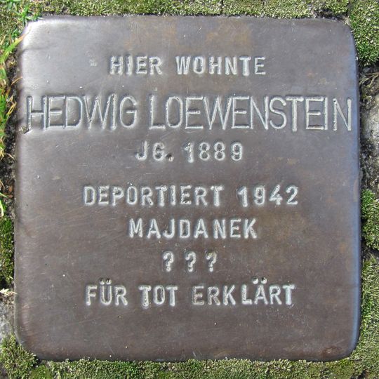Stolperstein dedicated to Hedwig Löwenstein