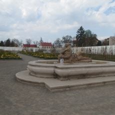 Neptune Fountain in Flower Garden
