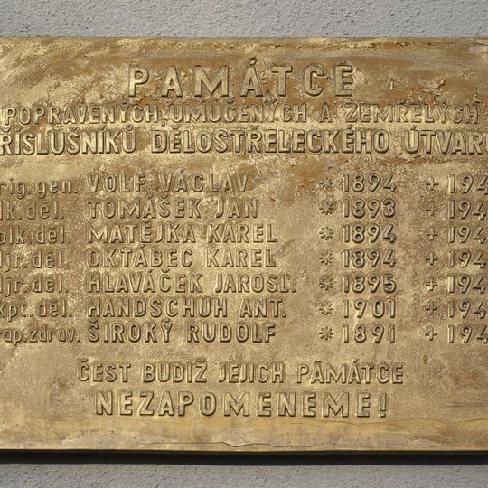 Pamětní deska dělostřeleckého útvaru