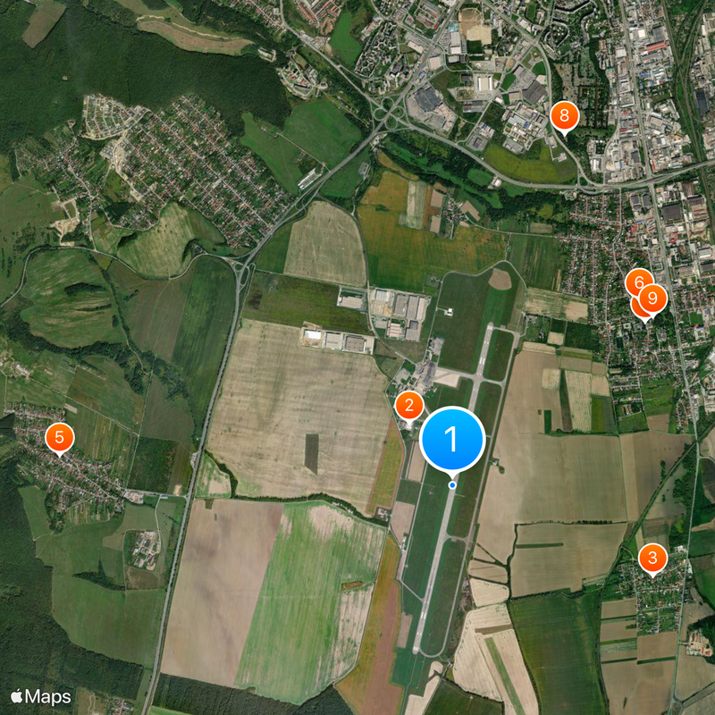 Košice International Airport Map