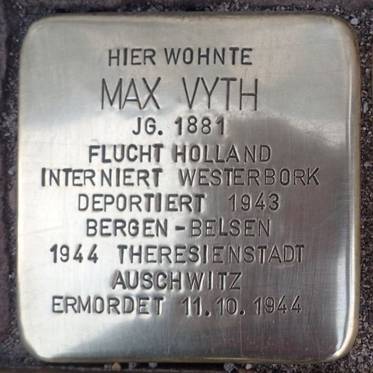 Stolperstein em memória de Max Vyth