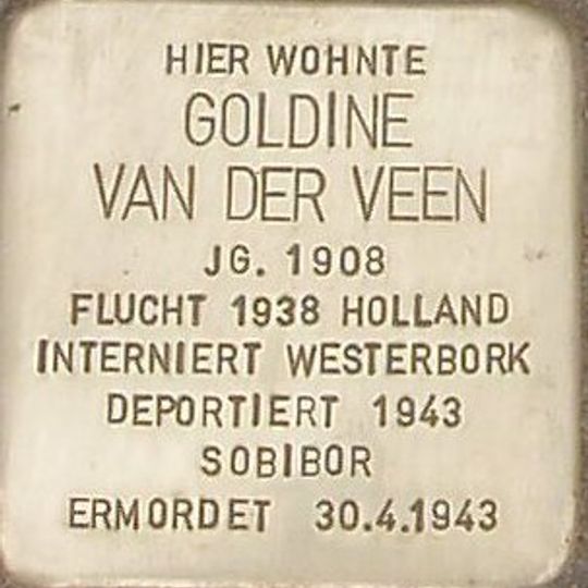 Stolperstein dedicated to Goldine van der Veen