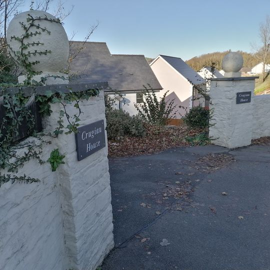 Wall and gate piers at Crugiau Lodge