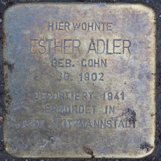 Stolperstein dedicated to Esther Adler