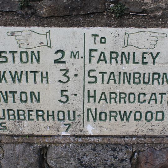 3 Milestones Built In To Side Of Weston Lane, Newhall Avenue And Farnley Avenue