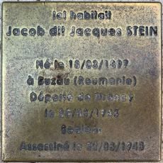 Stoleperstein à la mémoire de Jacques Stein