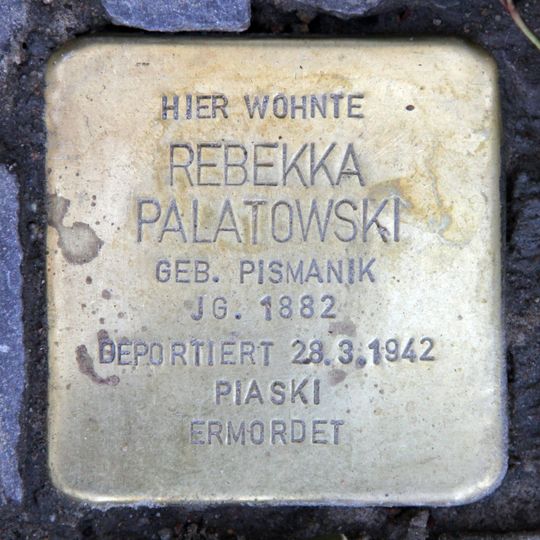 Stolperstein dedicated to Rebekka Palatowski