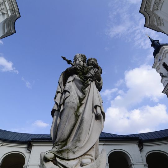 Statue of Virgin Mary in Křtiny, courtyard