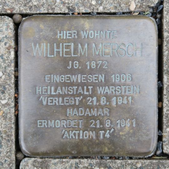 Stolperstein en memoria de Wilhelm Mersch