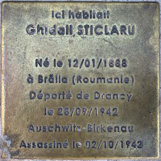 Stoleperstein à la mémoire de Ghidali Sticlaru