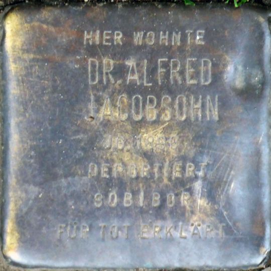 Stolperstein en memoria de Alfred Jacobsohn