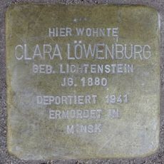 Stolperstein dedicated to Clara Löwenburg