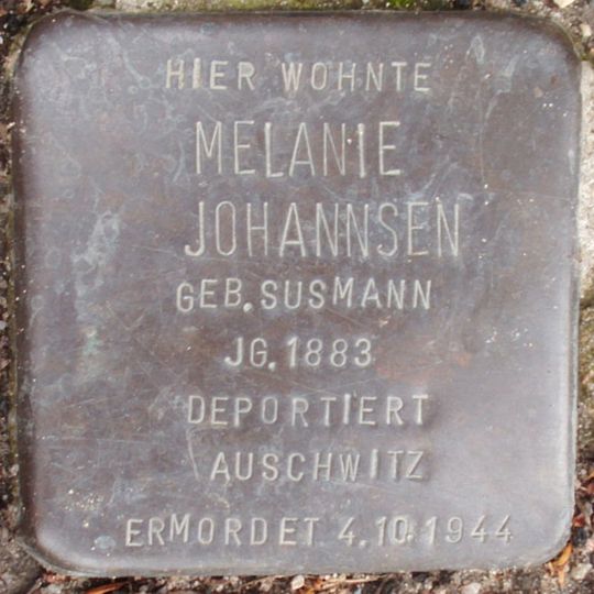 Stolperstein em memória de Melanie Johannsen