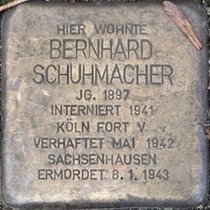 Stolperstein dedicated to Bernhard Schuhmacher
