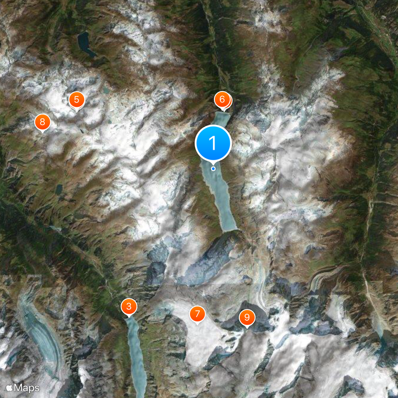 Lago da Barragem Dixence Mapa