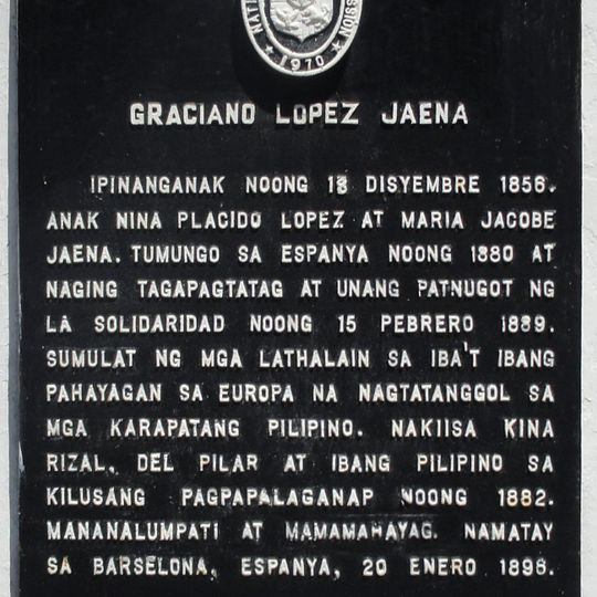 Graciano Lopez Jaena historical marker