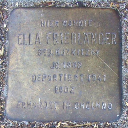 Stolperstein à la mémoire d’Ella Friedländer