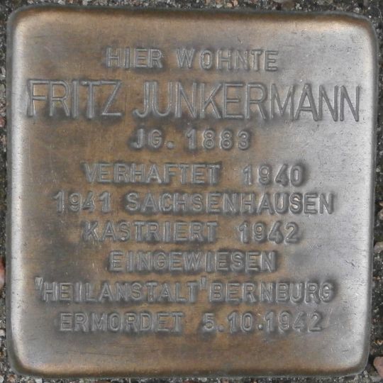 Stolperstein für Fritz Junkermann