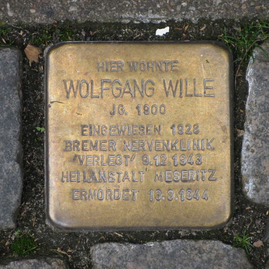 Stolperstein dedicated to Wolfgang Wille