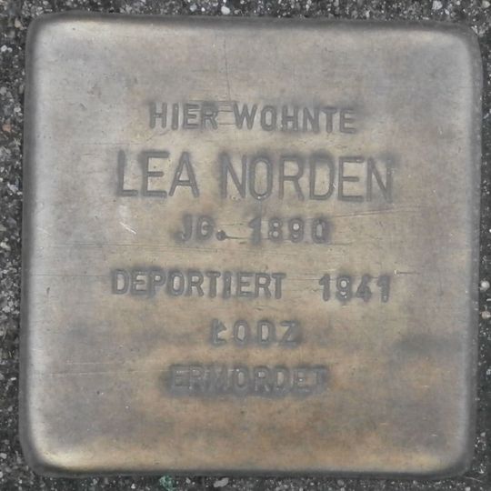 Stolperstein dedicated to Lea Norden