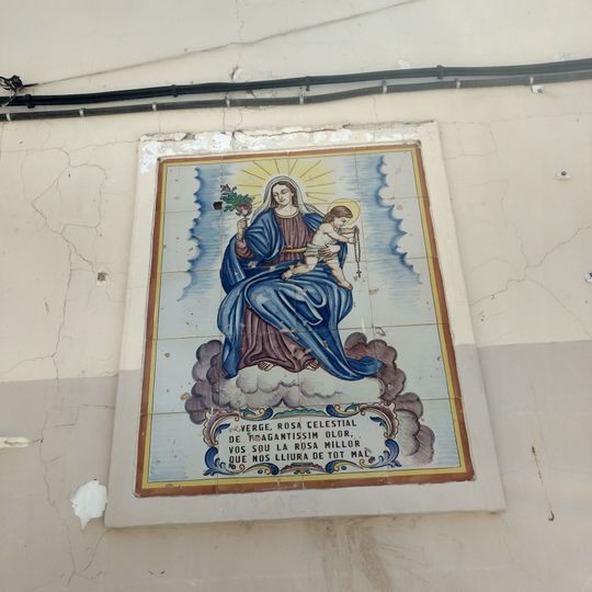 Ceramic panel of Our Lady of the Rosary at 13 Estació street, Massamagrell