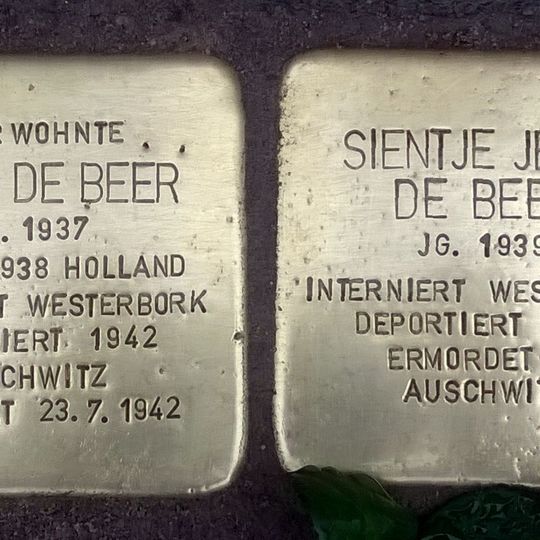 Stolperstein em memória de Sientje Jetty de Beer