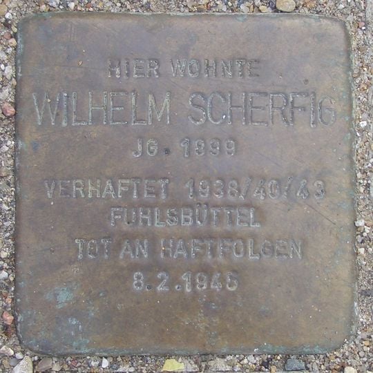 Stolperstein em memória de Wilhelm Scherfig