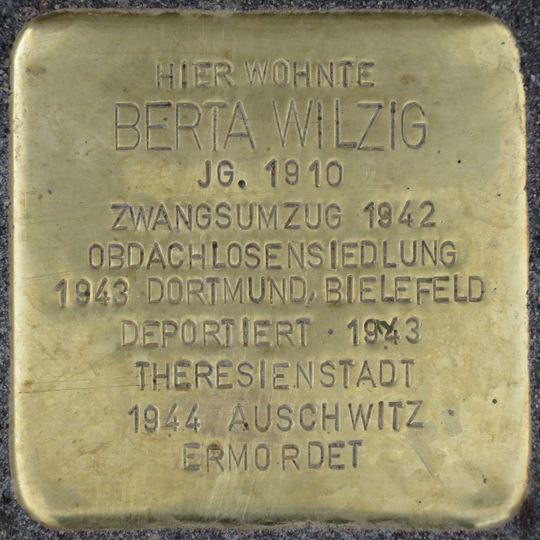 Stolperstein dedicated to Berta Wilzig