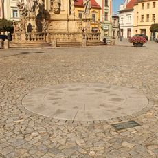 Památná dlažba v Uničově na Masarykově náměstí