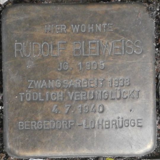 Stolperstein dedicated to Rudolf Bleiweiss