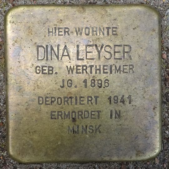 Stolperstein dedicated to Dina Leyser