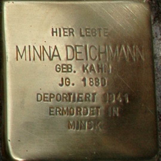 Stolperstein em memória de Minna Deichmann