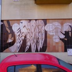 Ceramic sculpture in U Kloubových domů street