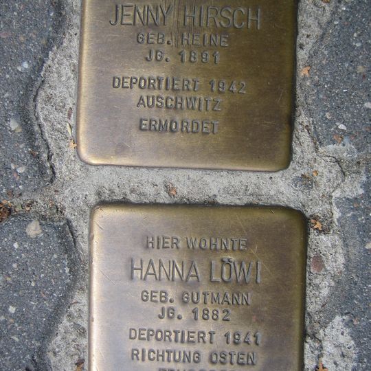 Stolperstein dedicated to Jenny Hirsch