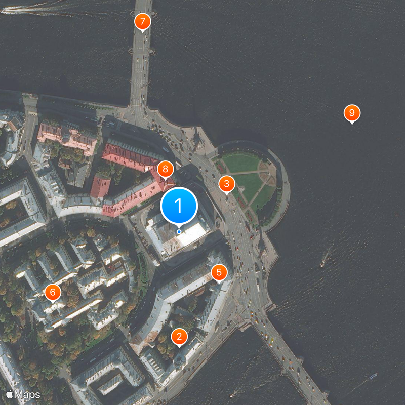 Old Saint Petersburg Stock Exchange Map