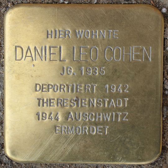 Stolperstein à la mémoire de Daniel Leo Cohen