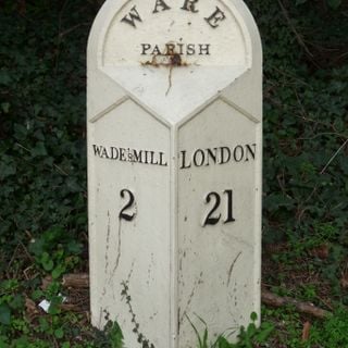 Milestone In Verge East Of Ware Fire Station (Not Included) At Tl 3558 1470